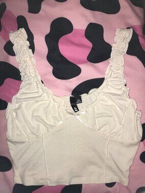 GARAGE Frilled Cropped Tank Top